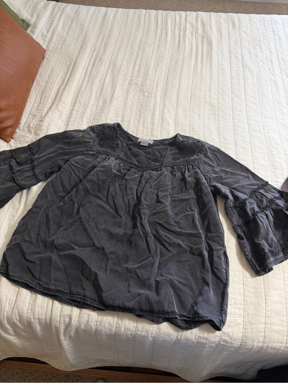 Ariat Black Embroidered Peasant Blouse for women